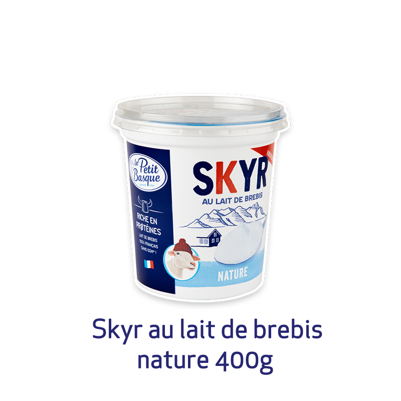 Skyr Le Petit Basque au lait de brebis nature, format familial 400g