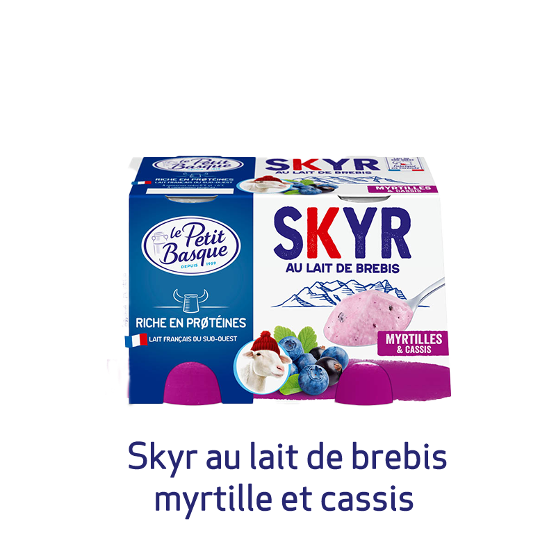 Skyr au lait de brebis myrtille et cassis